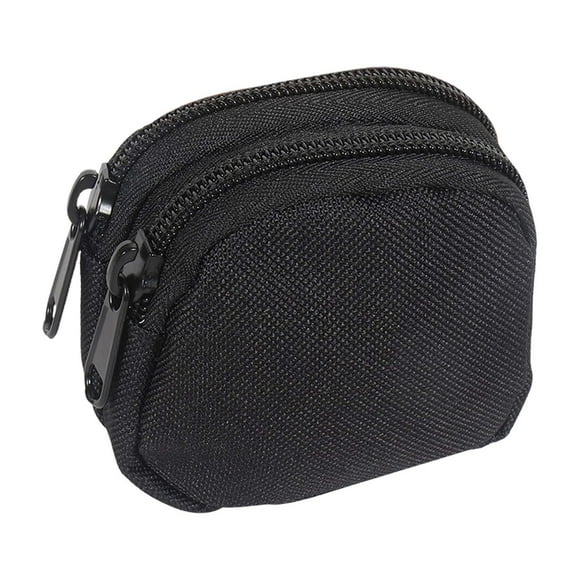 Coin Purse with Belt Loop Outdoor Belt Pouch Mini Card Bag Coin Pouch Wallet for Outdoor, Hiking, Mountaineering Black