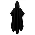 thumbnail image 7 of Unisex Court Style Cape Punk Style Loose Hooded Button Down Woolen Loose Cape Top, 7 of 7