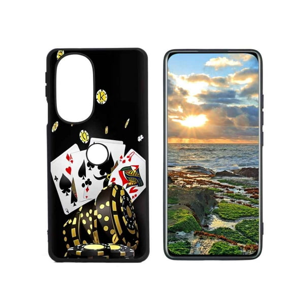 Compatible with Moto Edge+ (2022) Phone Case, Cards-Casino-86 Case Men Women, Flexible Silicone Shockproof Case for Moto Edge+ (2022)