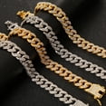 thumbnail image 2 of Hip Hop Shiny Cuban Link Chain Bracelets Women Men Rhinestone Chain Bracelets Punk Wristband Jewelry Gift GC, 2 of 6