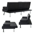 thumbnail image 6 of Folding Sofa Bed with Cup Holder Convertible Futon Couches Adjustable Backrest Modern PU Leather Furniture Upholstery for Living Room, 6 of 8