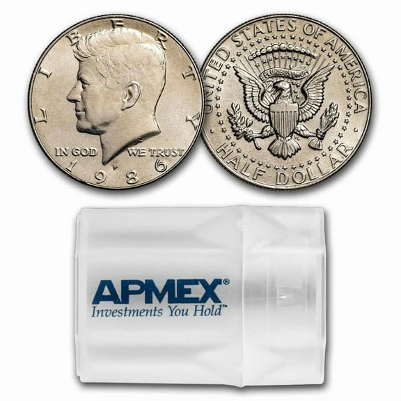1986-P Kennedy Half Dollar 20-Coin Roll BU