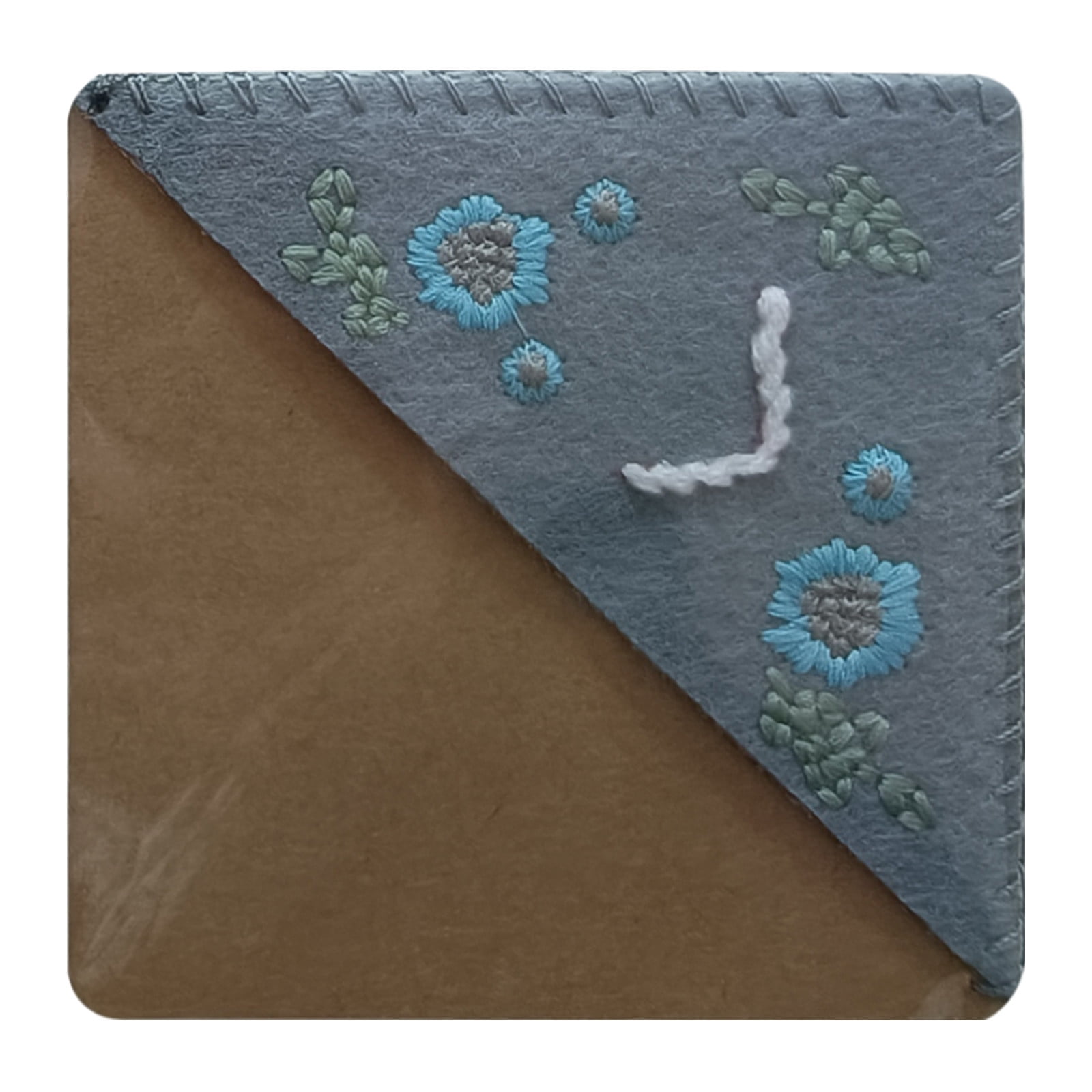 Personalized Hand Embroidered Corner Bookmark, Hand Stitched Felt