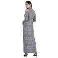 thumbnail image 4 of Moomaya Printed Womens Long High Neck Slit Dress Casual Cold Shoulder Gown, 4 of 7