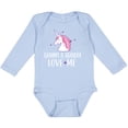 thumbnail image 3 of Inktastic Grammy and Grandpa Love Me Girl Unicorn Girls Long Sleeve Baby Bodysuit, 3 of 5