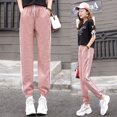 thumbnail image 2 of Pantalones Haren de verano de estilo coreano para mujer, pantalones deportivos casuales para estudiantes que adelgazan, pantalones holgados hasta el tobillo para mujer, 2 of 5