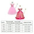thumbnail image 7 of IBTOM CASTLE Princess Peach Costume for Girls Kids Halloween Birthday Party Dress up Cosplay Outfit with Accessories Crown Wand 10-12 Years Dark Pink, 7 of 7