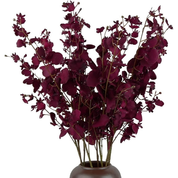 Artificial Orchids Silk Flowers,10 PCS (Each 37'') White Orchids Artificial Flowers Fake Orchid Long Stem Artificial Flowers Fake Silk Flowers for Indoor Outdoor Wedding Home Office Decoration(White)