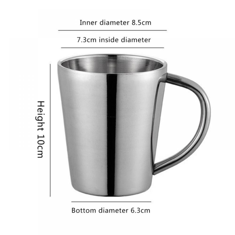 300ml Portable Mug Stainless Steel Double Walled Insulated Coffee Beer Cup Home