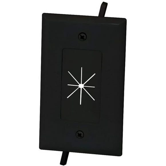 Datacomm 45-0014-BK 1-Gang Plaque de Câble avec Ouverture Flexible (Noir)