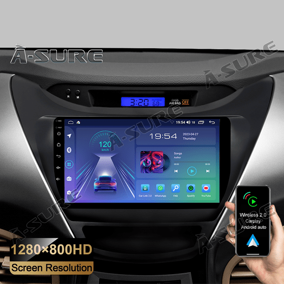9" Android 14 Car Radio Stereo for Hyundai Elantra MK5 2011-2013, 2 32GB Wireless CarPlay Android Auto GPS Navi WiFi Bluetooth DSP RDS SWC