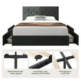 Amolife Queen Size Platform Bed Frame with Headboard and 4 Drawers