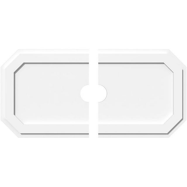 Ekena Millwork CMP40X20ED2-04000 4 in. ID x 14 in. Rectangle Emerald Architectural Grade PVC Contemporary Ceiling Medallion - 2 Piece