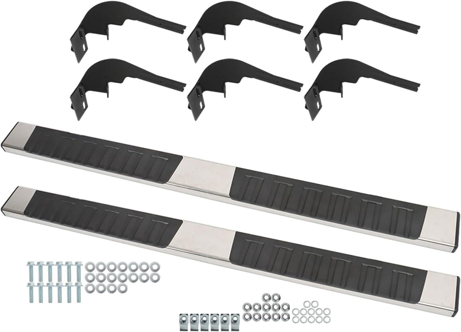 LABLT 6 Inchs Running Boards Side Steps Nerf Bars Replacement for 2009-2018 Ram 1500 Quad Cab and Extended Cab Replacement for 2019-2023 Ram 1500 Classic Quad Cab