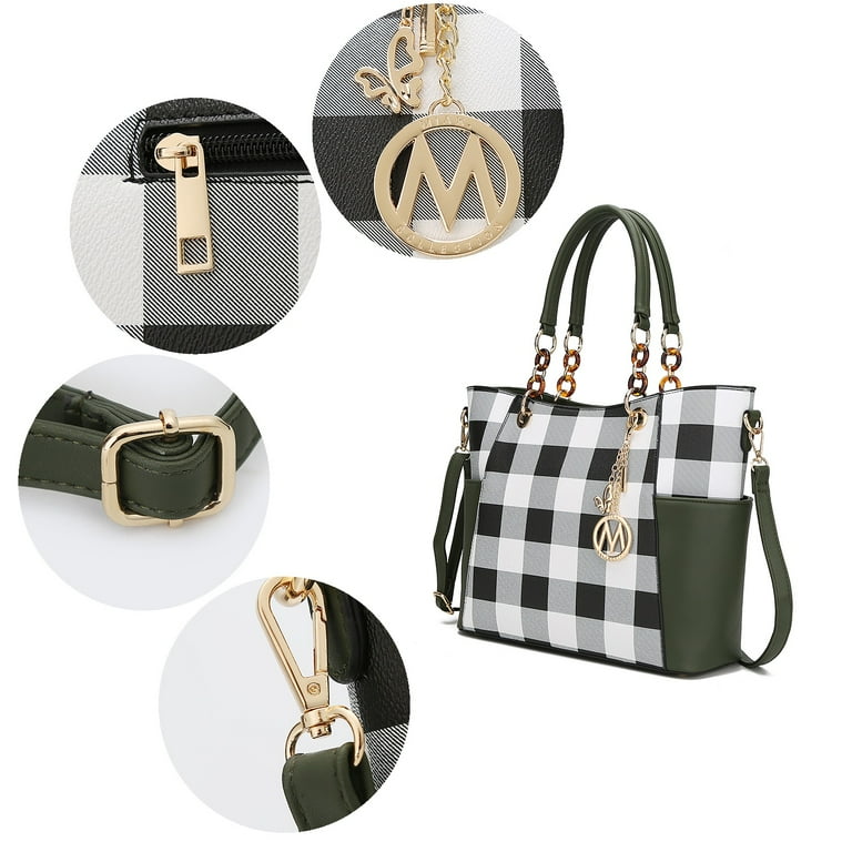 MKF Collection Bonita Checker Women's Tote Bag with Wristlet MKF Collection Bonita Checker Women's Tote Bag with Wristlet