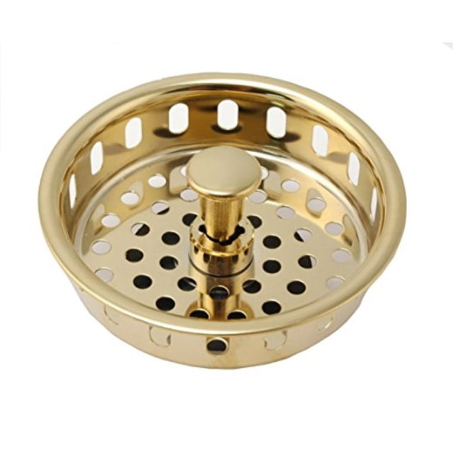 Replacement Basket for Kitchen Sink Strainers Polish Brass Finish - By Plumb USA