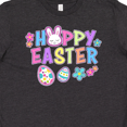 thumbnail image 4 of Inktastic Happy Easter with Bunny Face and Easter Eggs Youth T-Shirt, 4 of 5