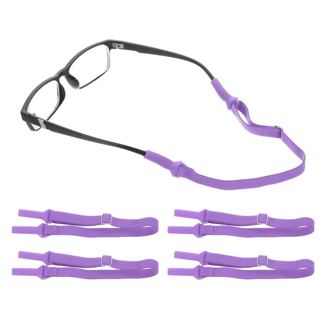 Unique Bargains Sangles de Lunettes Réglables Sans Queue, Violet Foncé 4 Pcs