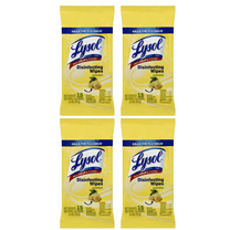 Lysol Disinfecting Wipes To-Go Pack, Lemon Scent, 15 CT (4 Pack)