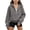 Grey, variant on OOOUM Girls Half Zip Hoodie Raglan Sleeve Thumb Holes Kangaroo Pocket Solid Color Loose Fit Soft Warm Sweatshirt Top,2-3 years