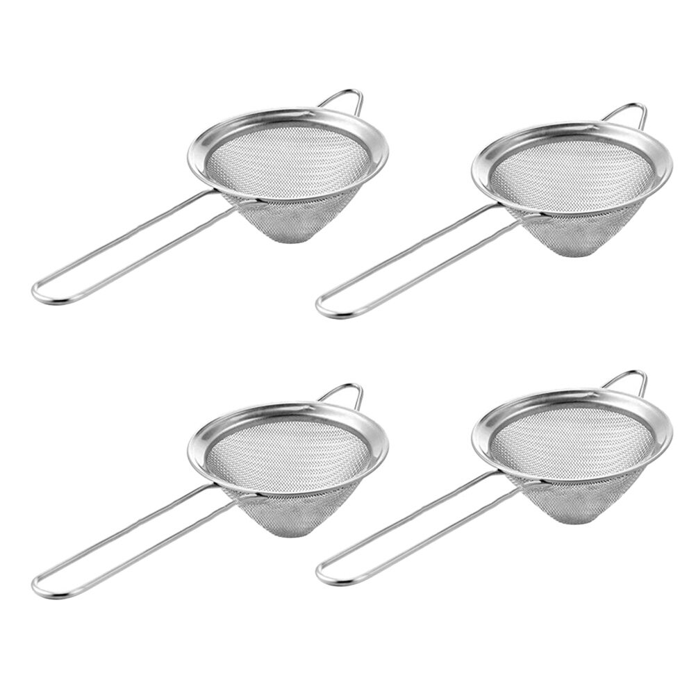 4pcs Stainless Steel Fine Mesh Sieve Cocktail Strainer Kitchen Food