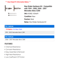 thumbnail image 2 of Rear Brake Hardware Kit - Compatible with 1994 - 2000, 2006 - 2007 Mercedes-Benz C280 1995 1996 1997 1998 1999, 2 of 2