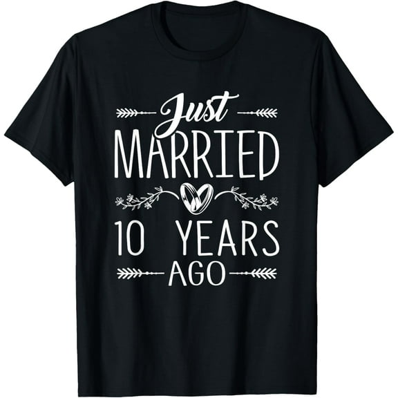 10th Wedding Anniversary Couples Husband Wife Matching T-Shirt100% cotton