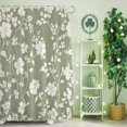 thumbnail image 2 of Shower Curtain, Retro Rural White Flowers Waterproof Shower Curtain Set with Hooks for Bathroom Showers,Stalls and Bathtubs,36x72In Floral on Sage Green Background, 2 of 9