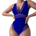 thumbnail image 1 of Fvwitlyh Tankini Swimsuits For Women Tummy Control Women'S Fashion Solid Color Yarn Deep V Bathing Suit, 1 of 5