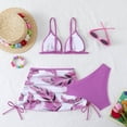 thumbnail image 4 of TAmten Tween Bathing Suits Swimsuits for Teen Girls Girl's 3 Piece Swimsuits Floral High Waisted Bikini Bathing Suit with Mesh Coverups Skirt Blue(Purple,9-10 Years), 4 of 4