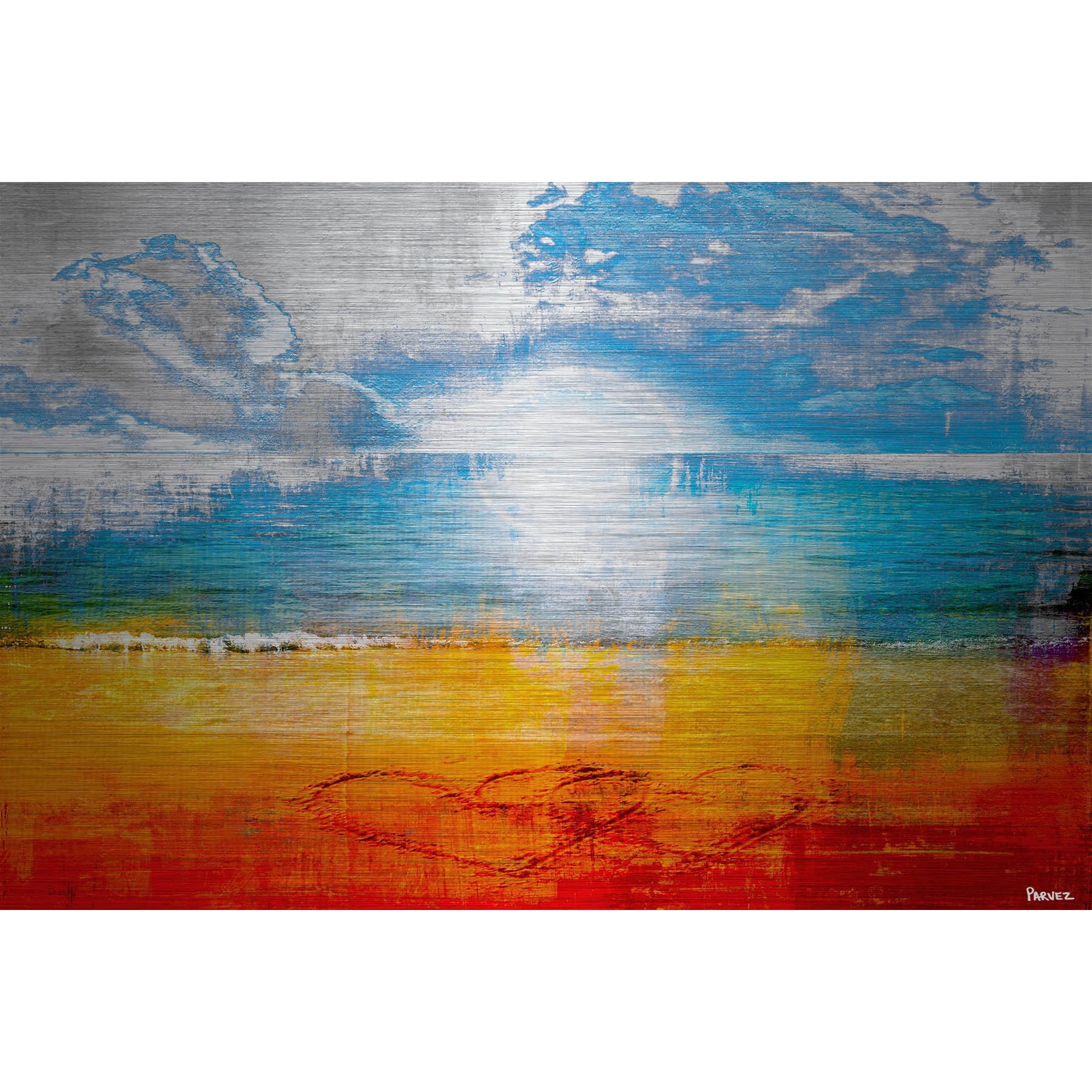 "Joined Hearts" Painting Print on Brushed Aluminum