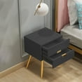 thumbnail image 4 of Glavbiku Modern Nightstand with 2 Drawers,Bedside Table with Gold Metal Legs,Black,Adult, 4 of 10