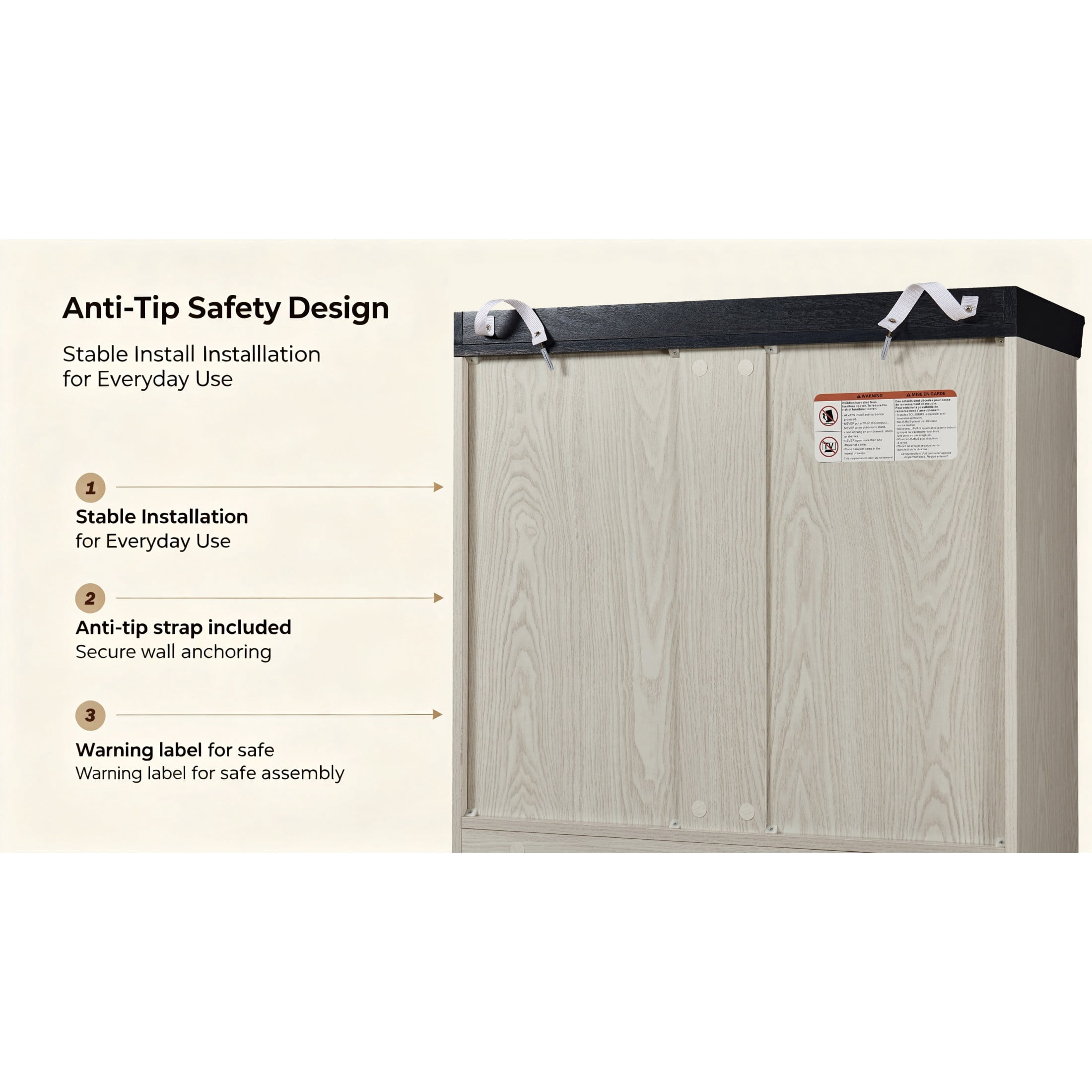 GDF Studio Calis 70.86" Tall Freestanding Storage Cabinet with Doors, Adjustable Shelves Display Cabinet, White Oak