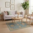 thumbnail image 3 of ODIKA 4'x6' Beige Blue Slate Motif Washable Area Rug Intricate Geometric Floral Design Pet Friendly, Non-Shedding for Bedroom, Reading Nook, 3 of 7