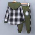 thumbnail image 4 of HCNTES Boys Clothes Long Sleeve Flannel Plaid Hoodie Sweatshirt Tops And Casual Stretch Pants Plaid Hoodie Set 2PCS Kids Boys Fall Winter Outfits Sets 1 2 3 4 5 6 7 8 9 Years, 4 of 5