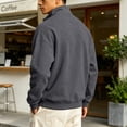 thumbnail image 5 of Domuza Mens Quarter Zip Lapel Collar Pullover Casual Lightweight Fleece Solid Color Comfort Soft Sweatshirt, 5 of 7