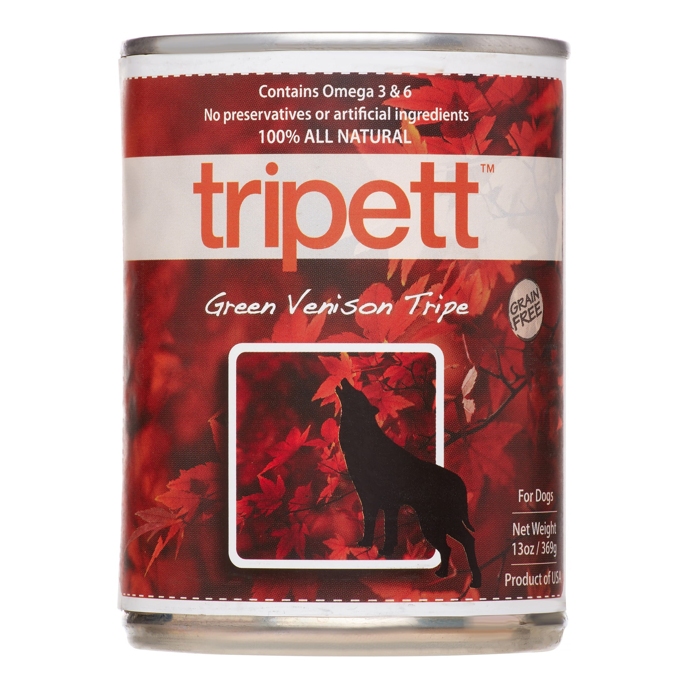 Petkind Tripett Green Venison Tripe Canned Dog Food, 13Oz, 12 Count