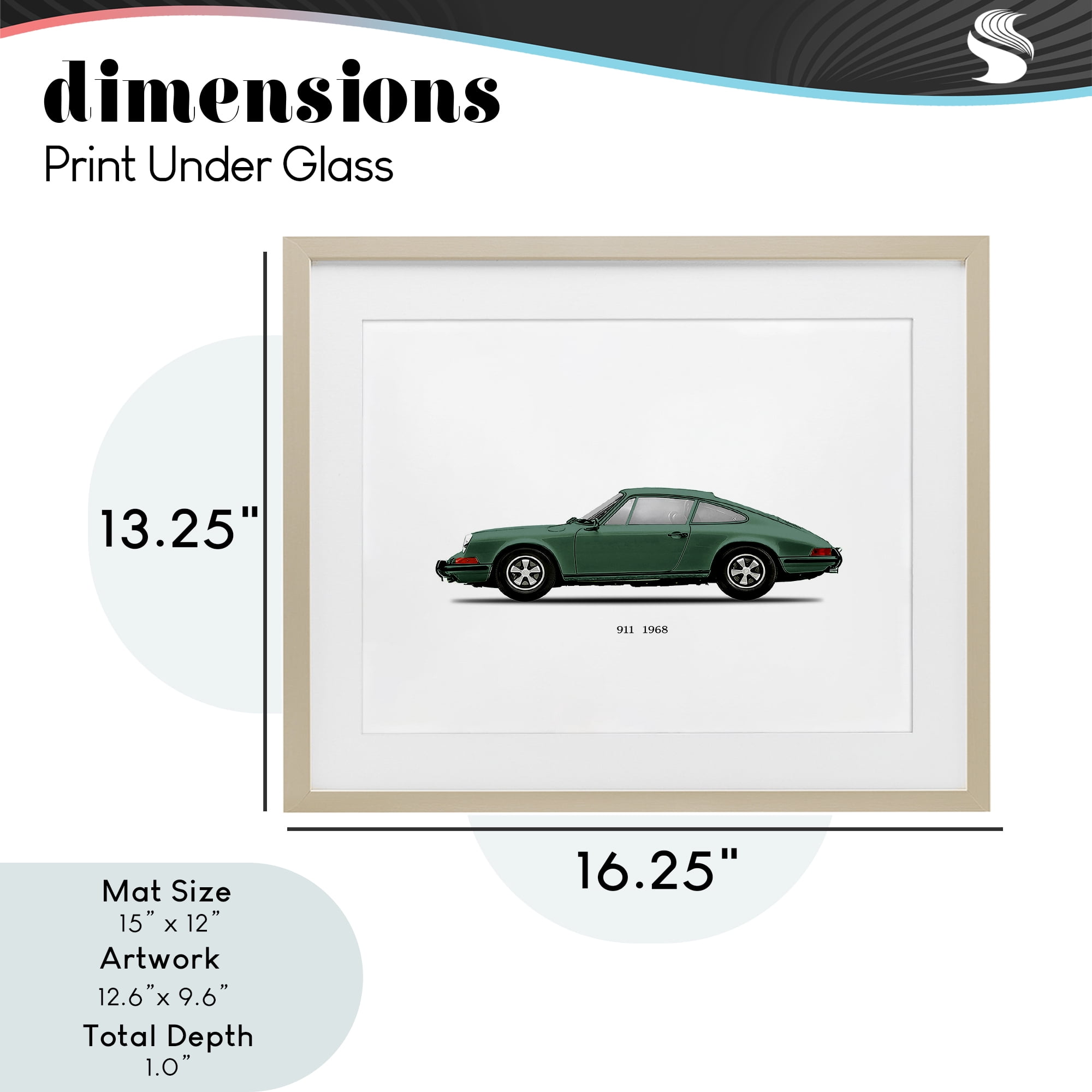 Stupell Industries Green Vintage Car Model Birch Framed Print Under Glass, design by Mark Rogan