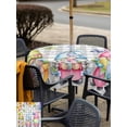 thumbnail image 6 of Square Outdoor Tablecloth with Umbrella Hole Easter Gnomes Outside Table Cloth Waterproof Patio Table Cover Spring Floral Eggs Flowers Butterflies Gray Plaid Zipper Tablecloths for Picnic 54x54 Inch, 6 of 8