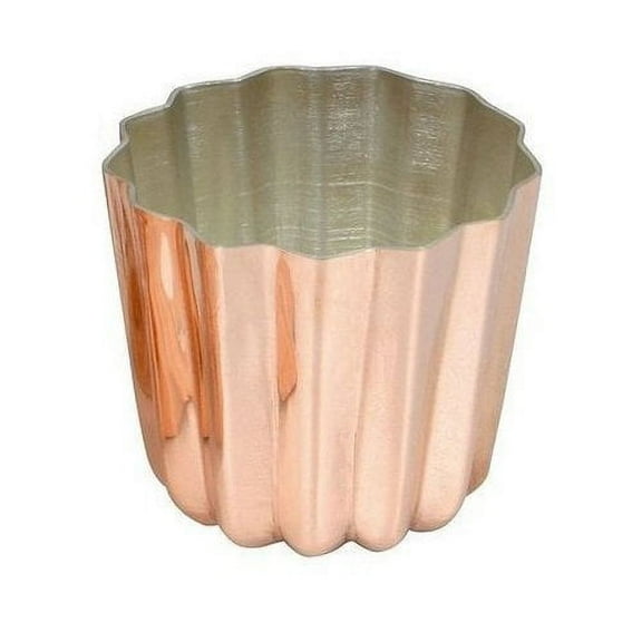 Matfer Bourgeat 340417 Matfer 2 Inch x 2 Inch Cannele Copper Tin Lined Mold,
