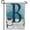 Monogram B, variant on America Forever Winter Monogram Letter A Garden Flag Vertical Double Sided 12.5 x 18 inches American Snowman in Winter, Holiday Seasonal Flags for Outdoor Decoration, Snowfall Celebration Garden Flag