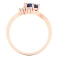 thumbnail image 4 of Three-Stone Engagement Ring for Women - 0.87ct Simulated Blue Sapphire in 14K Rose Gold Promise Ring, 4 of 6
