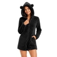 thumbnail image 4 of Miqool Unisex Warm Fuzzy Hooded Romper Short Onesie Playsuit Jumpsuit Zip Up Bear Long Sleeve Plush Loungewear Sleepwear S-5XL, 4 of 8
