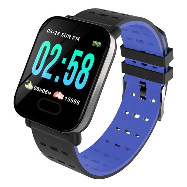 Sidaley Pantalla a color Conteo de pasos cardíaco Seguimiento de la presión arterial Fitness Deporte inteligente Alarma Relojes inteligentes azul