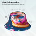 thumbnail image 2 of Kll Starry Sky Colorful Donut Bucket Hat for Women Men Packable Travel Beach Sun Hat Outdoor Rave Accessories Reflective Fisherman Cap, 2 of 6