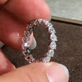 thumbnail image 3 of TAAPSEE JEWELS Heart Cut Diamond 14K White Gold Plated Full Eternity Women's Ring, 3 of 5