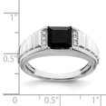 thumbnail image 3 of Auriga Fine Jewelry 14K White Gold Square Onyx and Men's Diamond Ring Size- 10, 3 of 6