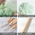 thumbnail image 2 of Casewin Wooden Long Handle Bath Brush Back Scrubber Wood Bath Shower Body Brushes Sponge Hanging Soft Mesh Brush (Green), 2 of 7