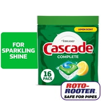 Cascade Complete Dishwasher Pods, Dishwasher Detergent, Dish Detergent Soap, Lemon, 16 Count