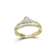 thumbnail image 1 of 10k Yellow Gold Marquise Diamond Bridal Wedding Ring Band Set 1/5 Cttw, 1 of 3